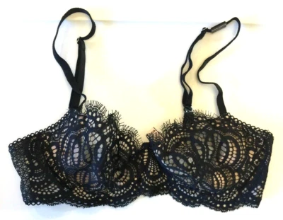 Sujetador push up negro Victorias Secret 34C aros crochet encaje no acolchado nuevo con etiquetas Foto 1 de 4