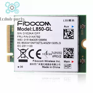 01AX792 Lenovo Thinkpad T480 T490 T495 X395 T490s X390 WWAN L850-GL 4G LTE Card - Picture 1 of 3