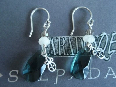 Pendientes de cuarcita de vidrio azul SILPADA RAROS de plata de ley 925 MAREA NOCTURNA W2435 Foto 1 de 4