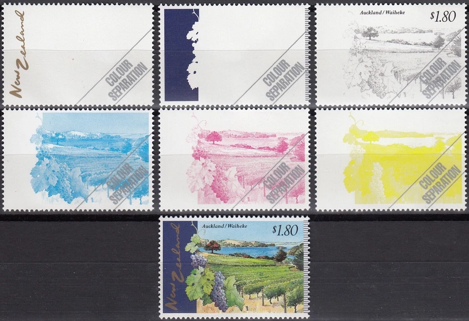 NEW ZEALAND 1997 Vineyards, $1.80 Colour Separations Proof - Image 1 of 1