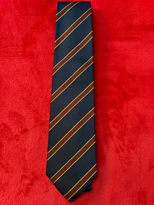 Neu ohne Etikett SELTENE Lands' End Downside Schule Seidenkrawatte Repp 3,5 x 58 handgenäht in USA - Bild 1 von 11