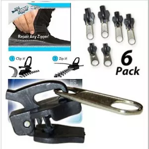 6Pcs Universal Instant Fix A Zipper Repair Replacement Zip Sewing Kit DIY Rescue - Picture 1 of 6