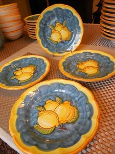 4 Dipinto A Mano Prodotto Vietrese Italian 8" Plates - Picture 1 of 6