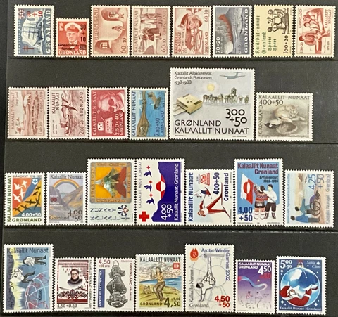 Greenland #Mi40/Mi402 MNH CV€75.30 1958-2003 Semi-Postal Collection [B1-B28] Cover