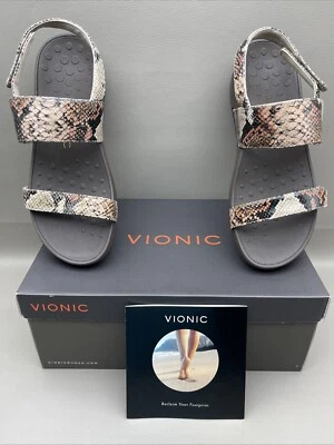 Vionic Orthoheel Brown Strap Sandals Snake Print Women’s Size 11 PacificBolinas - Image 1 of 4