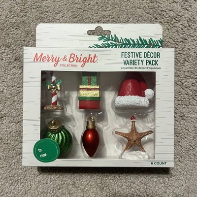Merry & Bright Festive Decor Set Aquarium Christmas Decor - Image 1 of 4