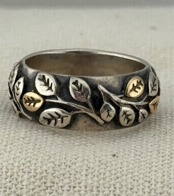 Pandora Sterling Silver Tree of Life Leaf Design Band Ring Size 5.75 - Image 1 of 4