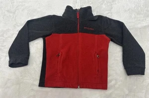 Columbia Sportswear Youth XXS 2TP Black/Red Fleece Zip Jacket Sweater Winter - Picture 1 of 4