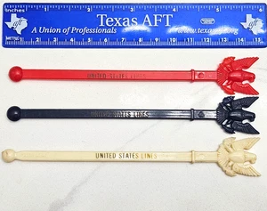 1960 UNITED STATES LINES World Fastest Luxury Passenger CRUISE Ship STIRRER Set - Picture 1 of 6