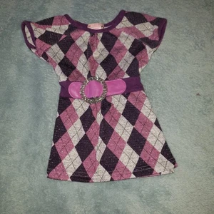 Camisa Top Teddy Boom Bebé Niña 12 Meses Púrpura Gris Diamante Cinturón - Imagen 1 de 4