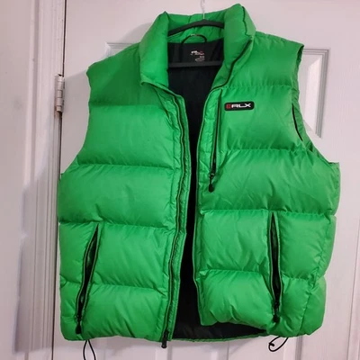 Polo Ralph Lauren RLX Performance Down Puffer Vest Mens Size XXL 2XL Neon Green - Image 1 of 4