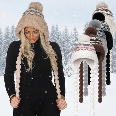 MATY FASHION Damen Wintermütze Strick Warm gefüttert Innenfleece Hut Bommel Woll Cap Mosisch