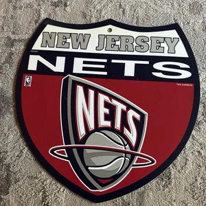 Vintage New Jersey Nets Logo Schild Wandschild Vintage NBA Basketball Rico Industries - Bild 1 von 5