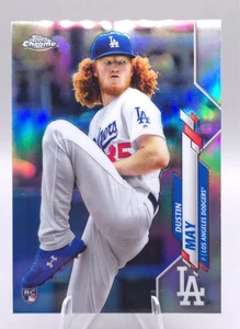 2020 Topps Chrome Rifrattore Dustin May #176 RC Los Angeles Dodgers Rookie - Foto 1 di 2