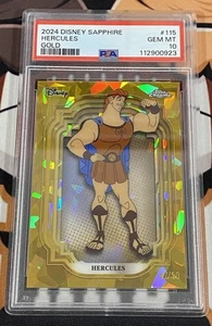 2024 Topps Chrome Disney Sapphire #115 HERCULES Gold 47/50 PSA 10 GEM MINT POP 3 - Picture 1 of 2