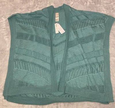 Chicos Rayas Texturizadas Ruana Hearthstone Kimono Playa Arte Terroso L/XL Foto 1 de 4