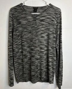 Ann Taylor Cardigan Womens Size XL Heather Gray Button Front Sweater Crew Neck - Picture 1 of 6