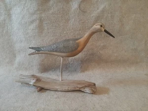 Carved Wood Shorebird Decoy Red Knot Waterfowl signed Harry Shourds New Jersey - Picture 1 of 15