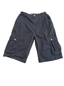 Lucky Brand Cargo Shorts Youth Boys Size 18 Navy Blue Adjustable Waist Bermuda - Picture 1 of 7