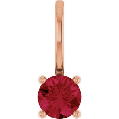 14K Rose Imitation Ruby Solitaire Charm/Pendant - Image 1 of 2