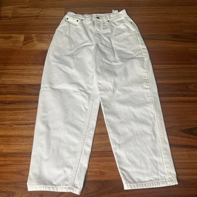 Jeans Newport News De Colección Años 90 Blancos Cintura Alta Pierna Ancha Algodón Denim Talla 8 Foto 1 de 4