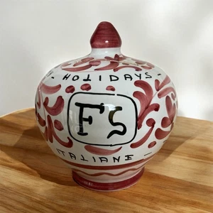 FS FERROVIE DELLO STATO Salvadanaio in Ceramica Vintage FOR MY HOLIDAY IN ITALY - Foto 1 di 4