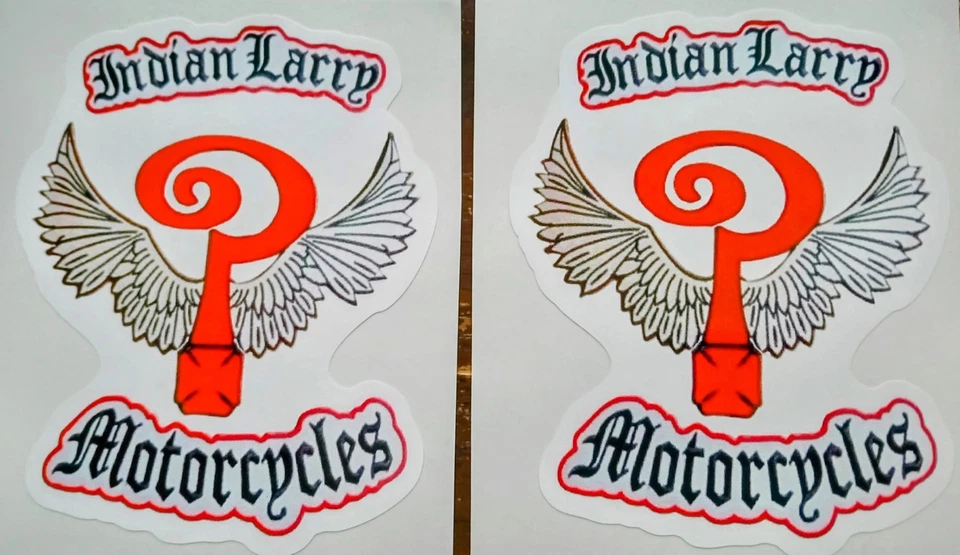 2-PACK INDIAN LARRY HOT ROD RAT FINK BIKER MOTORCYCLES TOOLS GUNS STICKERS - Image 1 of 1