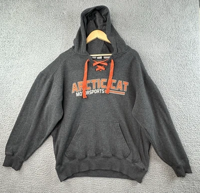 VTG Arctic Cat Motorsports Lace Up Hoodie Mens Large Gray Orange Arcticwear - Image 1 of 4