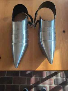 Medieval Knight Steel Pair Of Sabatons Foot Armor Shoes Pair Costume Armor - Picture 1 of 7