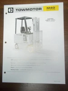 Folleto de carretilla elevadora Caterpillar ~ elevador de horquilla eléctrica M40 ~ especificaciones/hoja de datos - Imagen 1 de 1