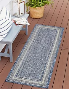 Unique Loom Outdoor Border Collection Area Rug - Soft Border (2' x 8' Runner,... - Picture 1 of 4