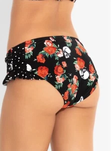 hot topic red skull rose bikini ( Bottom Only) Nwt Sz XS - Picture 1 of 2