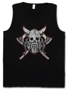 VIKING SKULL VII TANK TOP Runes Valhall Valhalla Odin Thor Norse Vikings Boat - Picture 1 of 1