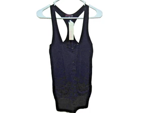 Womens T-Back Button Front Sweater Tank in Black size Small S NWT(C) - Picture 1 of 5