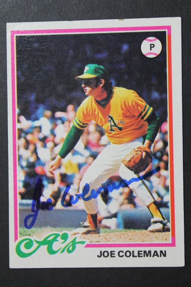 Joe Coleman Oakland A's Autographed Signed 1978 Topps #554 Baseball Card  - Image 1 of 3