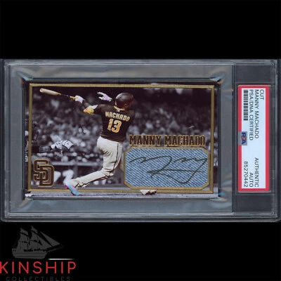 Manny Machado signed Cut 3x5 Custom Card PSA DNA Slab Baseball Auto C3013 - Image 1 of 2