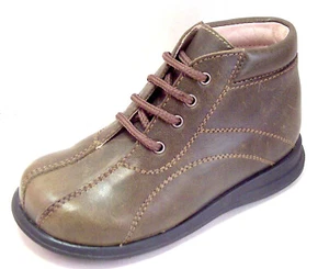 DE OSU/FARO - Spain -Boy's Kahki Bronze Leather Hiking Boots -European 23 Sz 6.5 - Picture 1 of 3