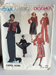 Vintage 1976 Bohemian Vogue Pattern 1495 American Designer Carol Horn Sz 8 - Picture 1 of 7