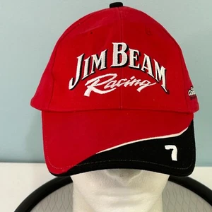 Jim Beam Racing Robby Gordon Motorsports #7 Hat Red Adjustable Baseball Cap OSFM - Picture 1 of 11