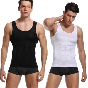 Canottiera uomo body shaper dimagrante pancia moobs petto compressione camicie US - Foto 1 di 27