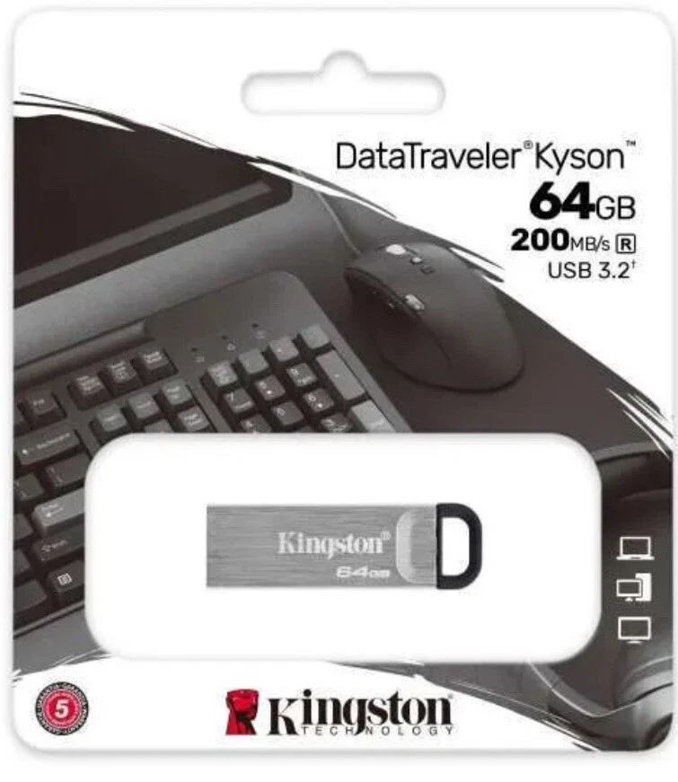 64 GB USB Stick Data Traveler Kyson Kingston USB 3.2 Speicher 200MB/s Lesen - Bild 1 von 1