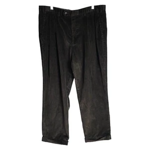 Lauren Ralph Lauren pantaloni eleganti in velluto a coste uomo 38 marrone larghi balena plissettati con polsini - Foto 1 di 6