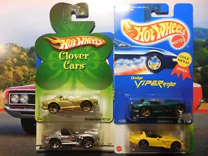 Hot Wheels Dodge VIPER RT/10 LOT 4 CLOVER CARS BLUE CARD EXOTICS 92 FREE SHIP MO - Picture 1 of 10