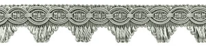 Scalloped Fringe Gimp, Color# 049 - Silver Grey [Sold By The Yard] - Picture 1 of 1