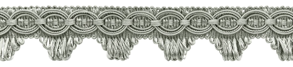 Gimp con flecos festoneados, color # 049 - gris plata [vendido por yarda] Foto 1 de 1