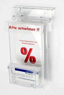 NEU ! Flyerbox mit Visitenkartenbox mit Deckel wetterfest , DIN LANG,Prospektbox - Bild 1 von 4