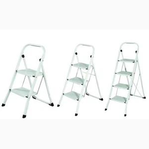 Sgabello Scala Domestica pieghevole in acciaio salvaspazio Gradini antiscivolo - Foto 1 di 17