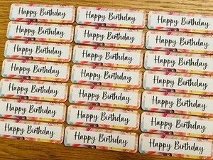 15x Happy Birthday Card Toppers Sentiments Banners Watercolour Card Making - Picture 1 of 2