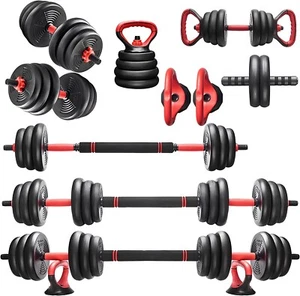 Adjustable Weight Dumbbell Set 6in1 45lb Barbell Kettlebell Set Multifunctional - Picture 1 of 10
