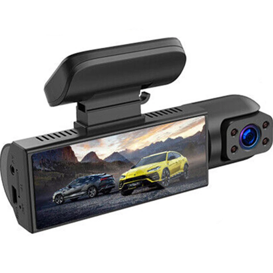 Dash Cam 3.16in Night Vision Dual Lens Car DVR Recorder Front Inside Camera HD — 第 1/4 张图片